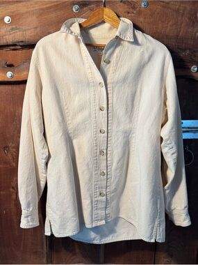 Utility Canvas Cream Work Shirt, XL Darted